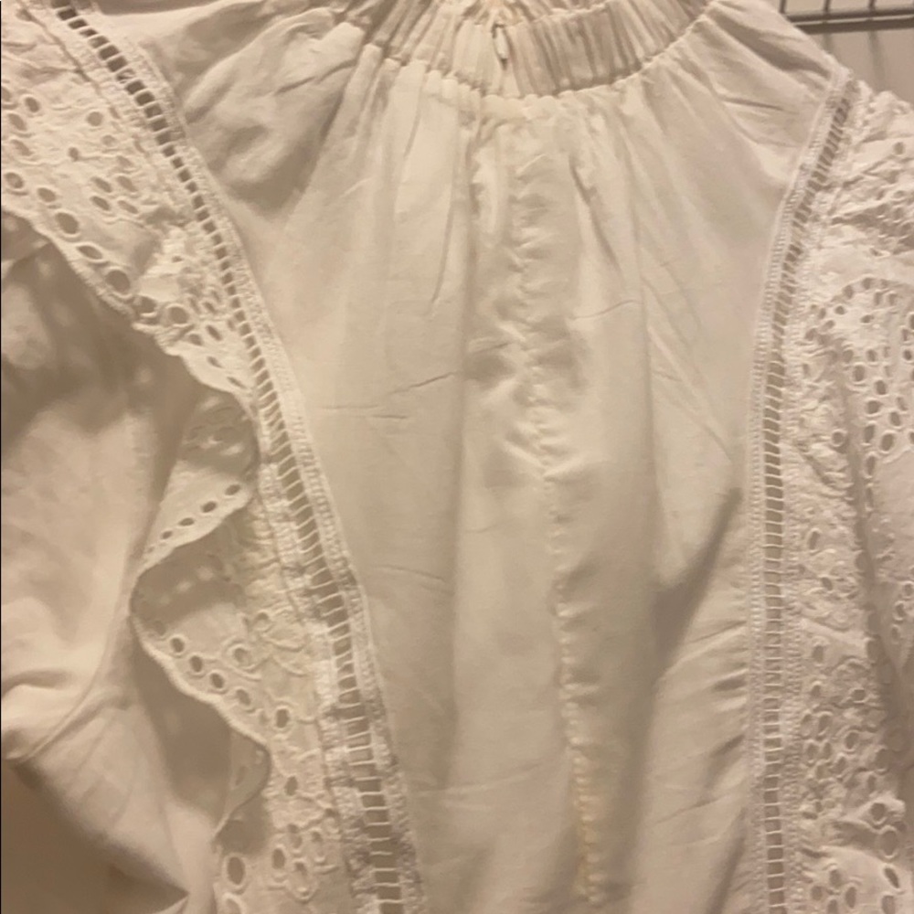 Allsaints Aislyn Broiderie Dress White Size US 2 - Picture 6 of 9